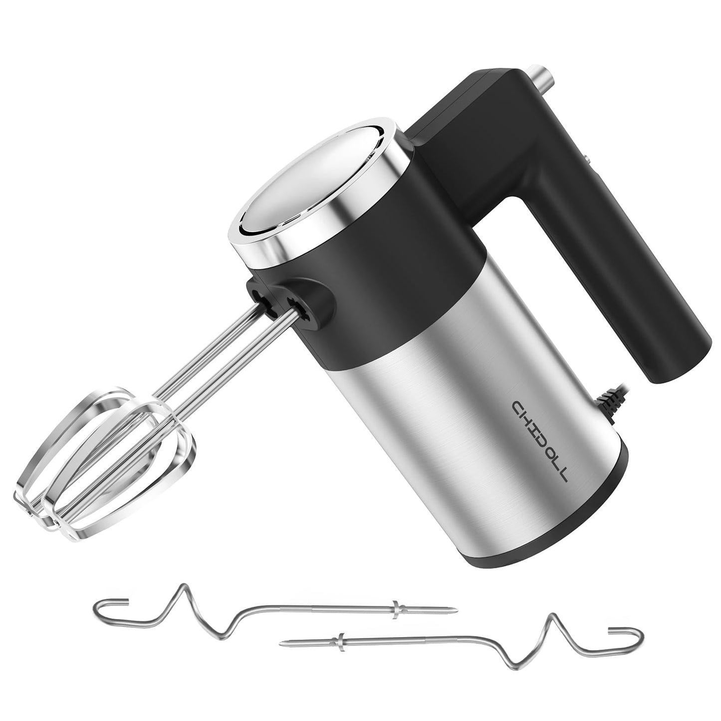 Powerful 600W Hand Mixer, 5-Speed Electric Hand Held Mixer for Baking, Lightweight Stainless Steel Hand Beaters *2 & Dough Hooks*2 with Eject Button, Kitchen Mixer for Cream, Cookies, Dough-Black