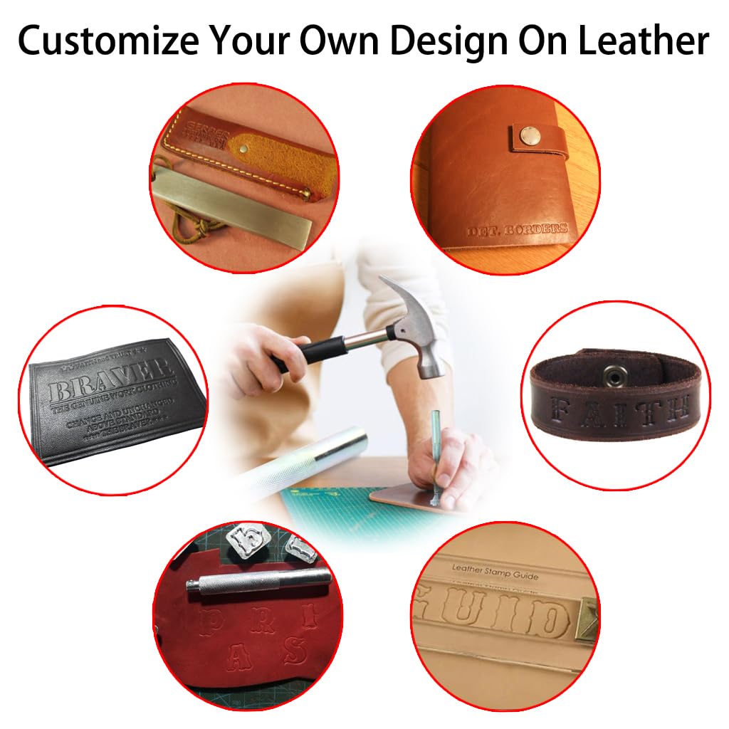 OwnMy Capital Letters Stamp Set, 3/4” / 19mm Alphabet Stamp Tools Set Leather Craft Stamping Tools Leather Art Craft Tool (19mm - 27pcs)