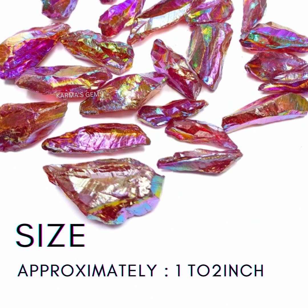 Crystals, Rocks, Jade, Crystals and Healing Stones, Witchcraft Supplies, Healing Crystals, Stones, Healing Stones, Rock Collection, Agate, Raw Stones (Ruby Aura Quartz, 2 Pcs)