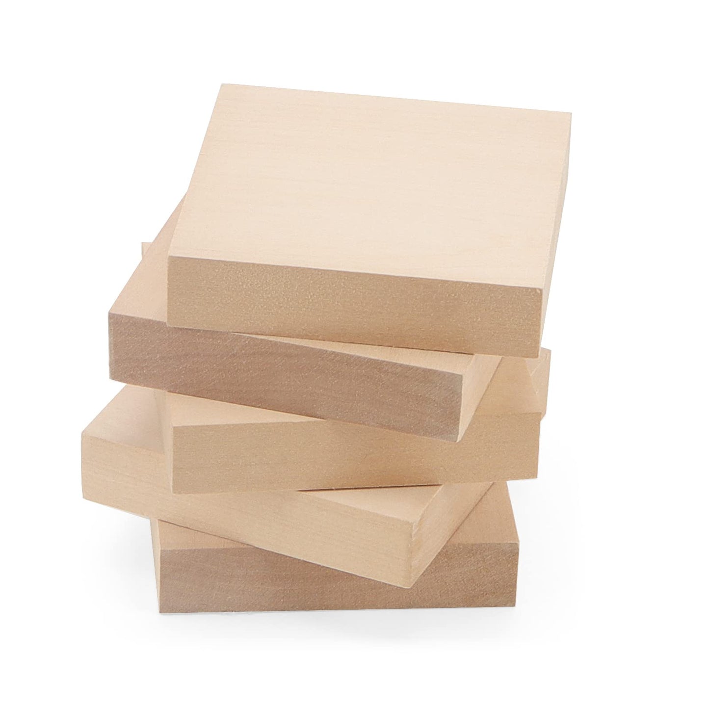LEXININ 20 PCS 4 x 4 x 1 Inch Square Wood Carving Blocks, Unfinished Basswood Blocks, Blank Wooden Blocks for Crafts, DIY Projects, Carving