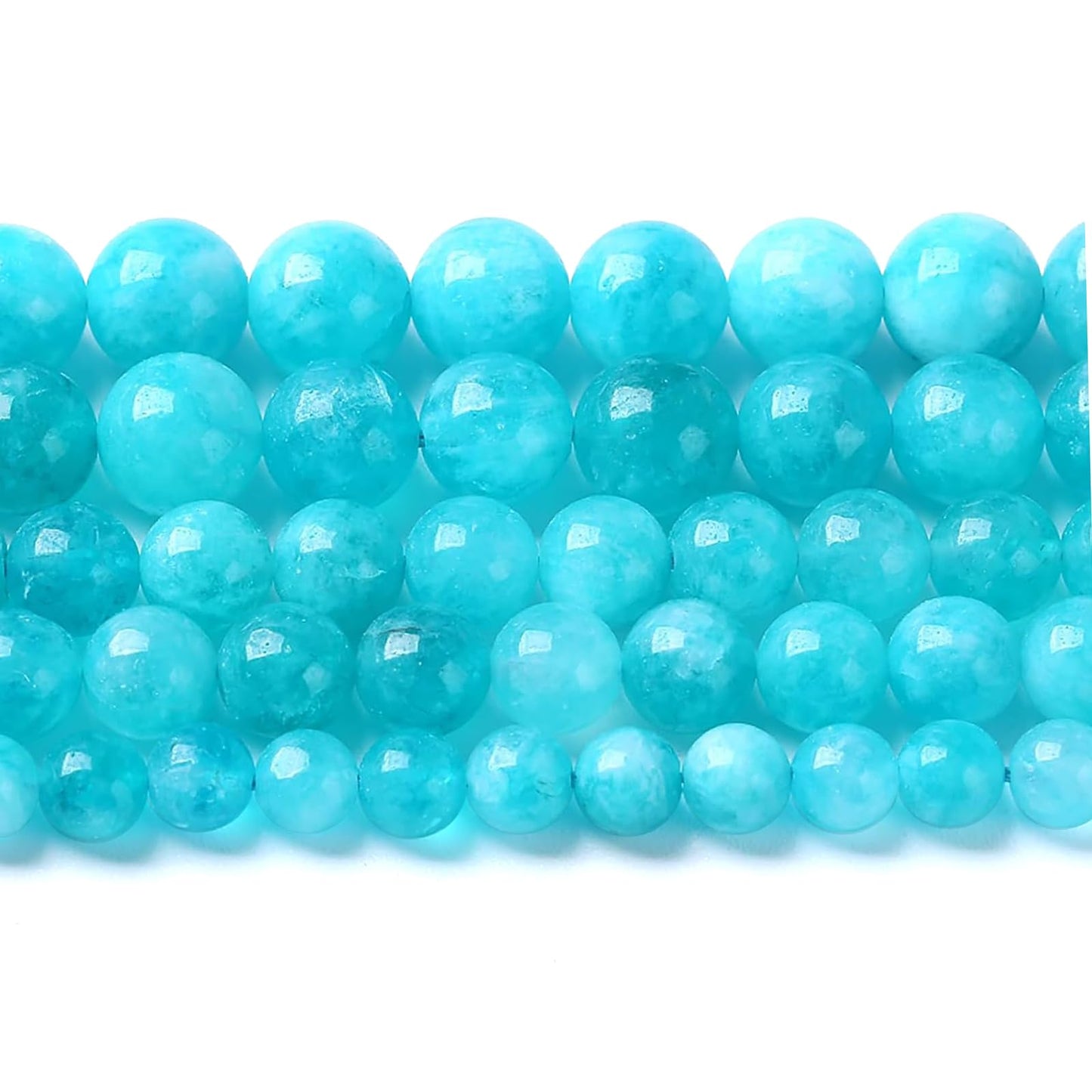 6MM 60PCS Natural Stone Amazonite Chalcedony Beads for Jewelry Making DIY Bracelet