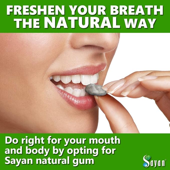 Sayan Sugar Free All Natural Gum, Siberian Pine Tree Resin and Beeswax Chewing Gum for Fresh Breath, Vegetarian, Non-GMO, No Sugar, Gluten Free, Aspartame Free, No Preservatives - 3 Packs (48 Pieces)