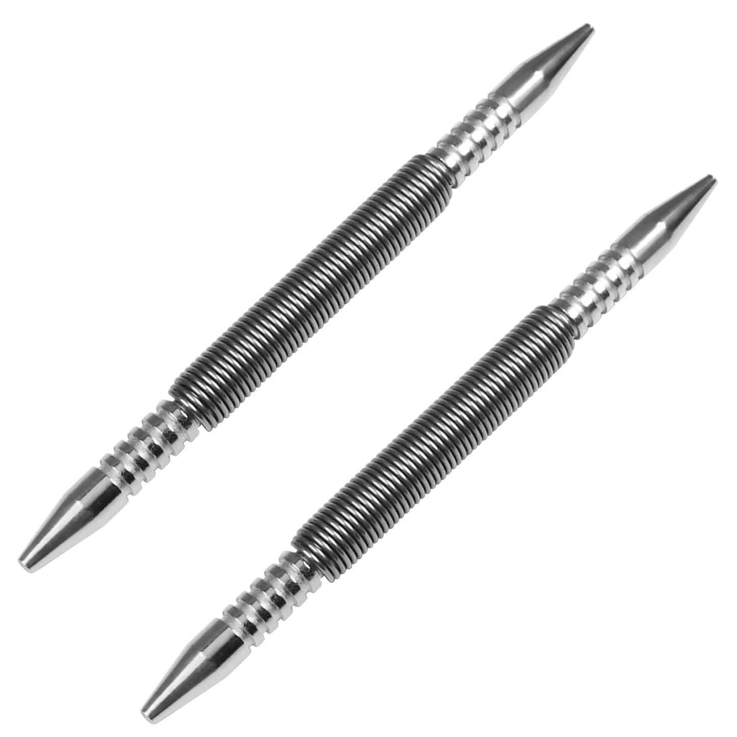 YUEARN 2 Pieces Dual Head Nail Setter, Double Ended 3/32″&1/8″ Spring Loaded Nail Set Hammerless Nail Punch Tool 3500 PSI Striking Force Counter Punch