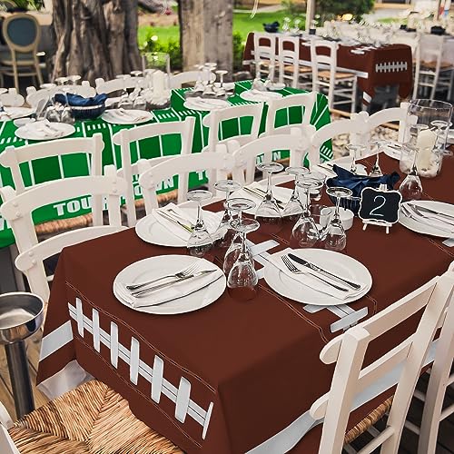 Football Party Decorations Disposable Tablecloth Plastic Touchdown Table Cover for Birthday Football Party Games Decoration 54 X 108Inch，2 Pack - style: FOOTBALL
