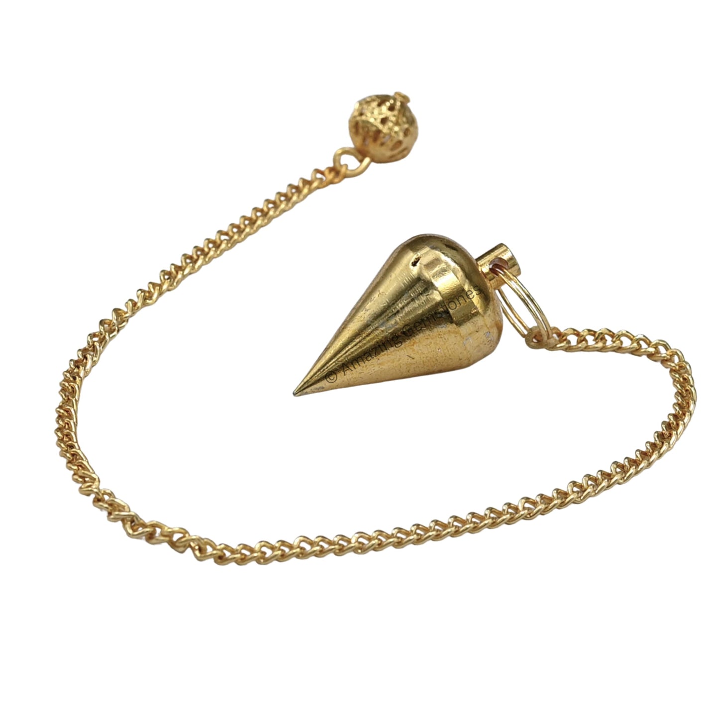 Amazing Gemstone Healing Metal Pendulums for Divination, Gold Dome Cone Steel Copper Pendulum High Energy Pendulo de Bronce Pendulos de Mesa MP95