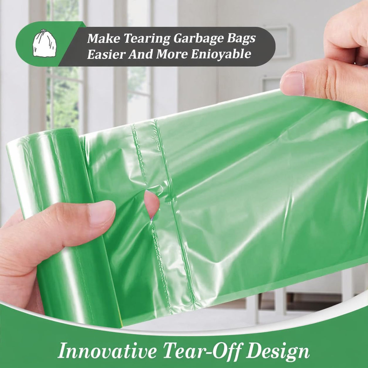 Small Green Trash Bags 4 Gallon 160 Count Kitchen Garbage Bags