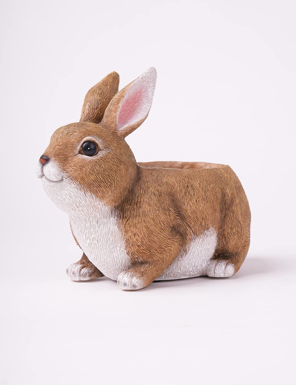 HAUCOZE Rabbit Statue Planter Succulent Pot Modern Animal Sculpture Home Decor Gift for Bookshelf Garden 8.7 Inch