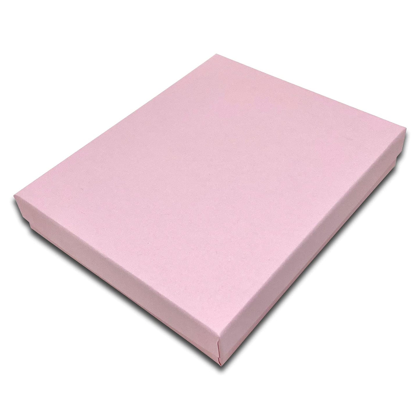 TheDisplayGuys - 25-Pack #65 Cotton Filled Cardboard Paper Jewelry Boxes Gift Case - Pastel Pink (6.2" x 5.2" x 1.1") - for Shipping or Storage