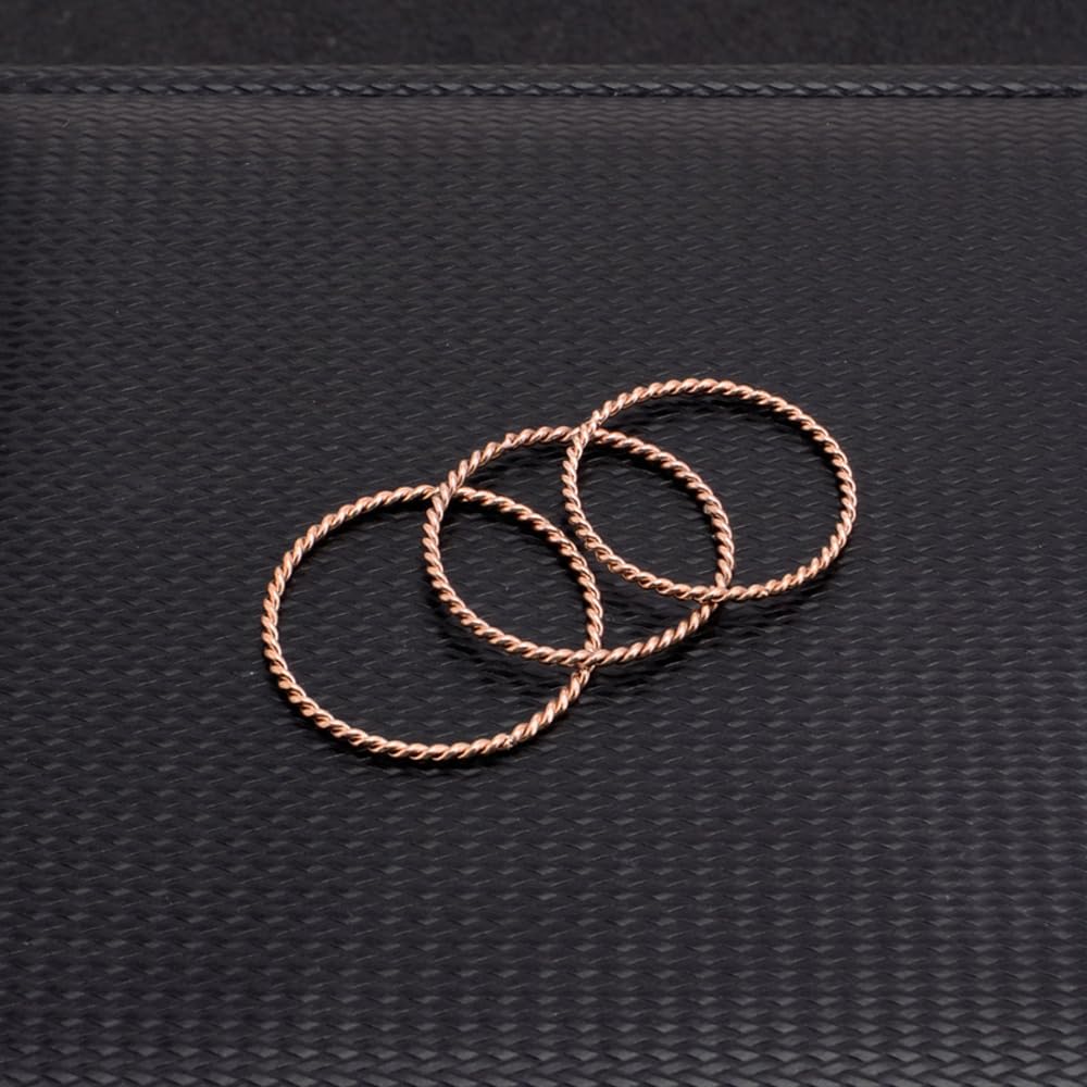 LIU JUN Copper Tensor Ring For Women, Pure Copper Tensor Solid Twisted Handmade Health Rings Set For Women Men Fashion Energy Jewelry Gifts (pure copper, 8)