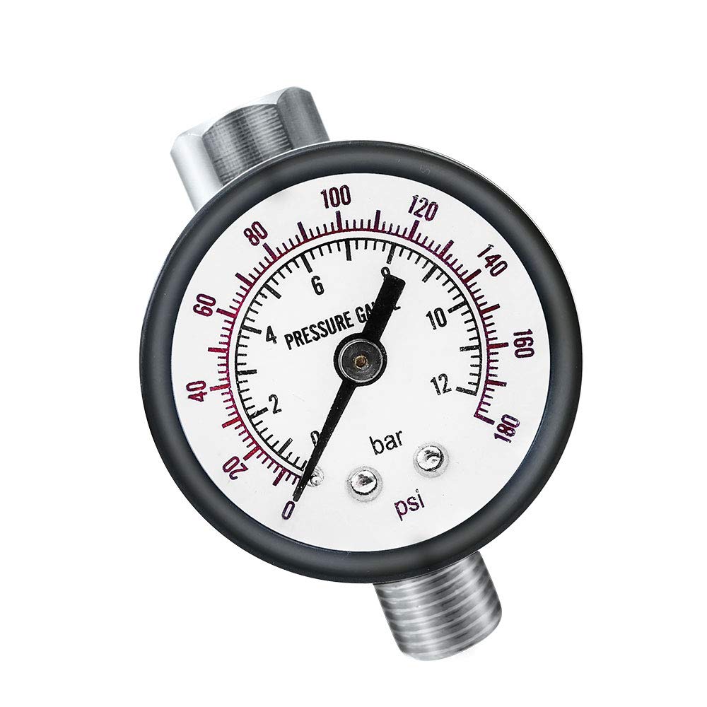 Beduan Flow Control Valve, 1/4" NPS Water Pressure Reducer Adjustable Control Valve with Gauge