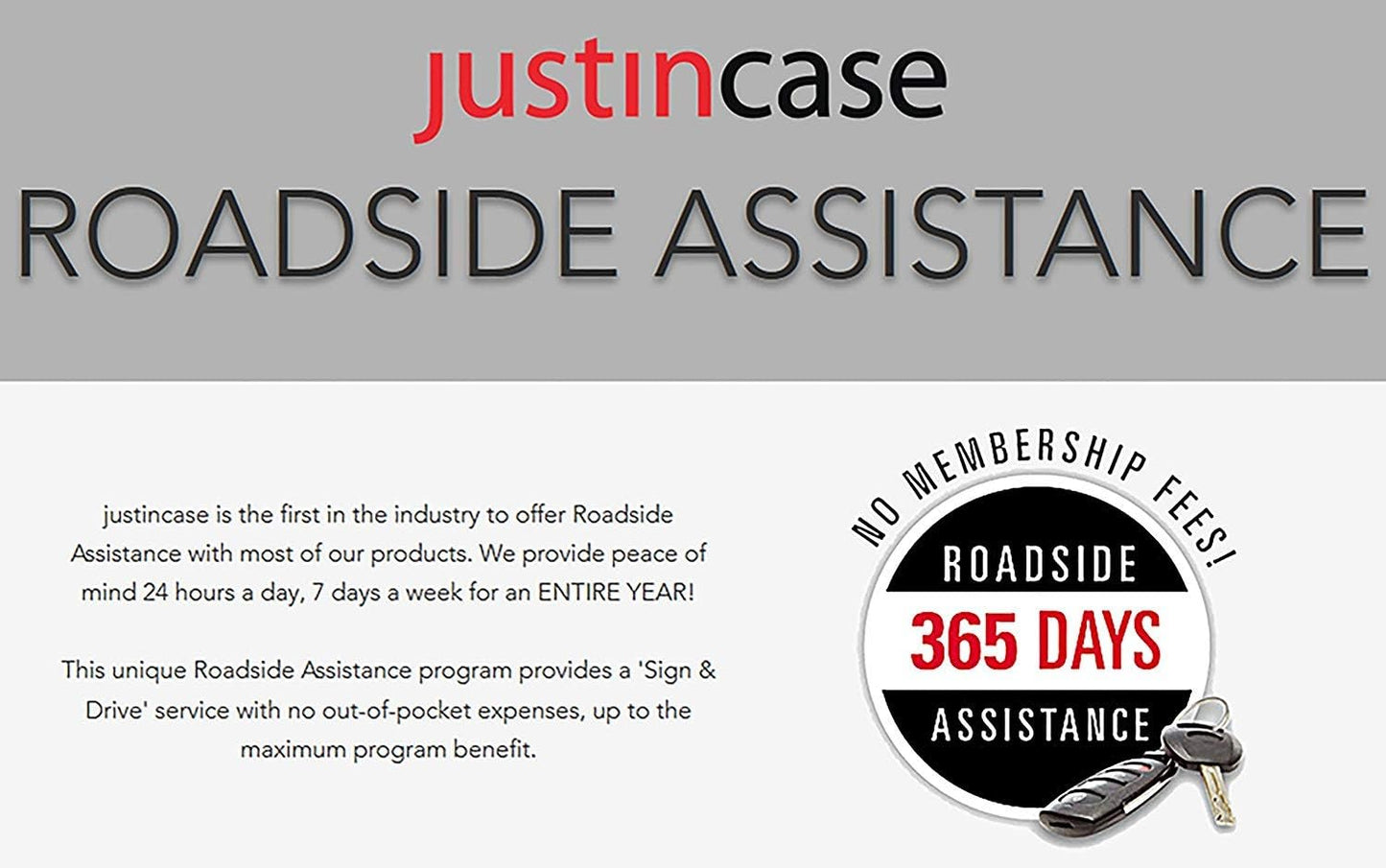 Justin Case Commuter Portable Roadside Emergency Car Kit with Heavy-Duty Jumper Cables & 365-Day Roadside Assistance