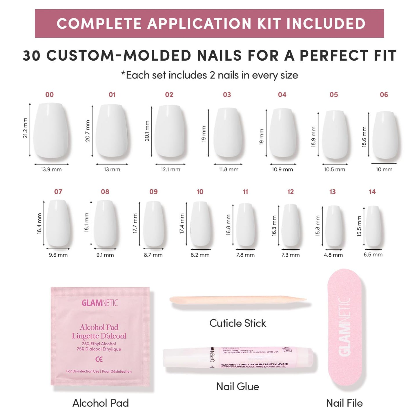 Glamnetic Press-On Nails Bundle - Oat Milk & Hailey | Medium Coffin Milky White False Nails | Glazed Short Almond Fake Nails | Durable, Salon-Quality Nail Kits