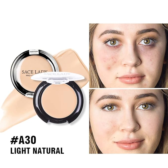 Full Coverage Concealer Cream Makeup, Sace Lady Waterproof Matte Smooth Concealer Corrector Long Lasting for Dark Spot Under Eye Circles Cover, 6g/0.2Oz (#30 Light Natural)