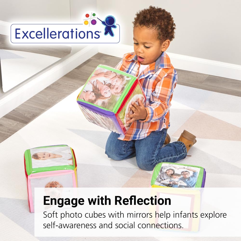 Excellerations Infant Photo Cubes with Mirror Set of 3 Classroom Activity (Item # PICS)