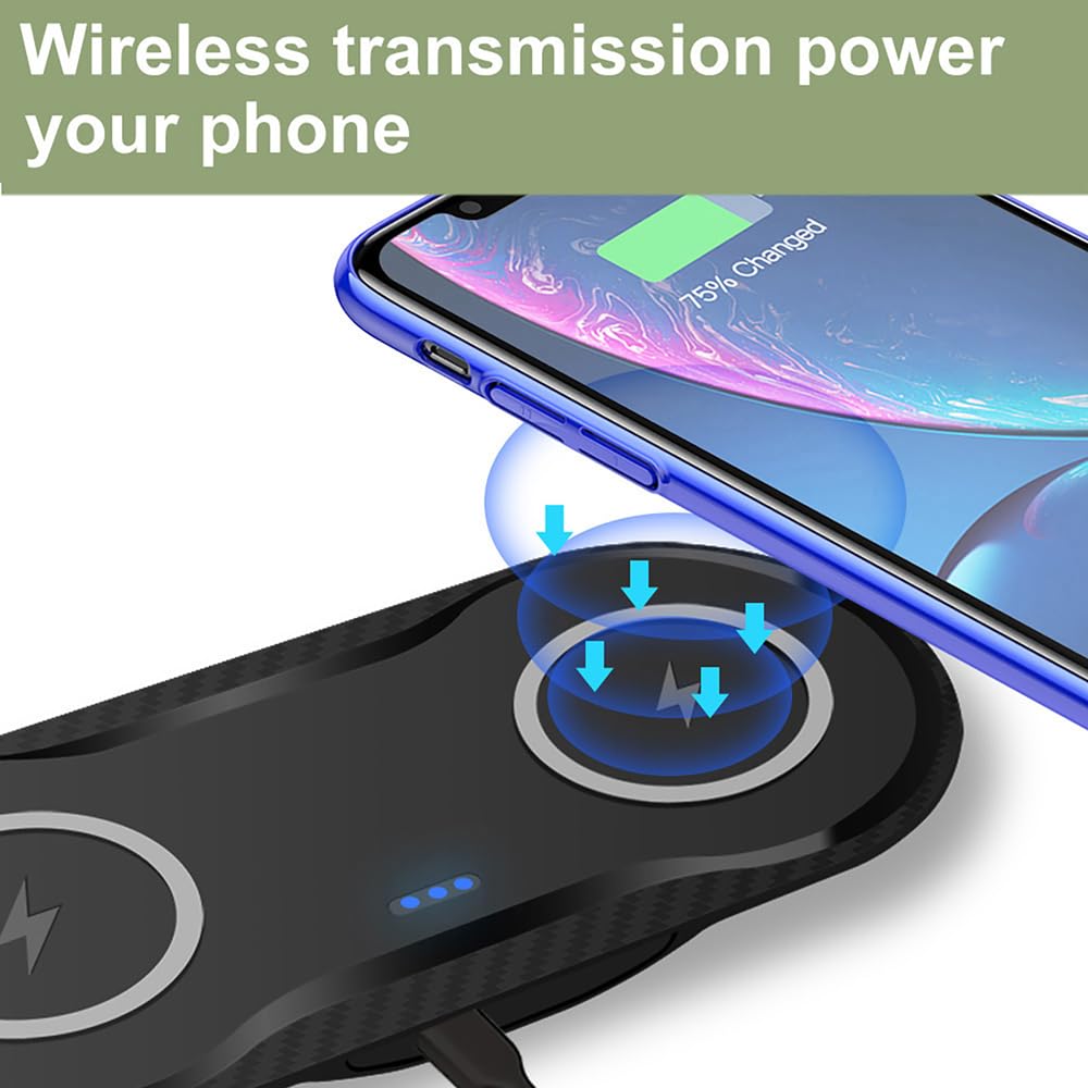 30Watt Dual Wireless Charging Pad for Multiple Devices, Dual 15W Charging Pad for iPhone 16/15/14/13/12/11/X,for Samsung Galaxy S25/S24/S23/S22/S21/S20/S10, and More. with USB-C Cable