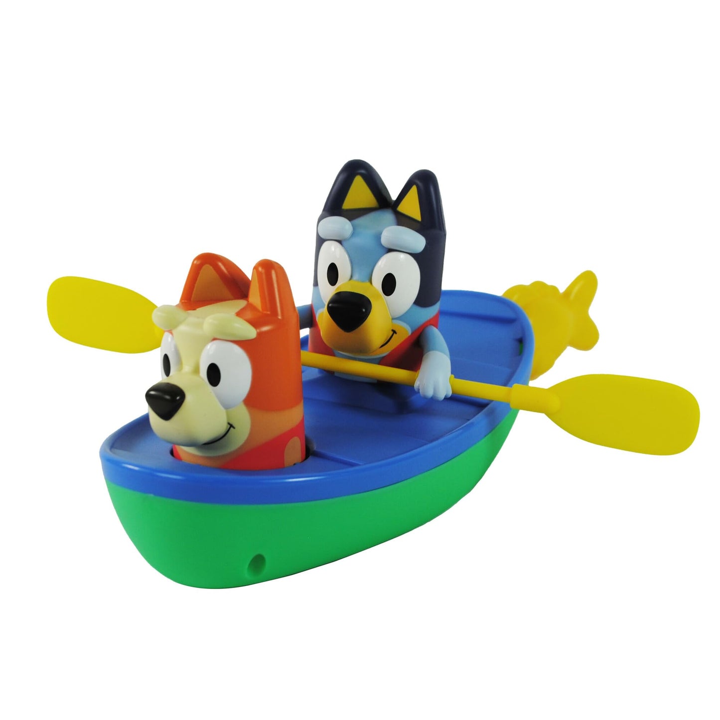 TOMY Toomies Bluey Pull and Go Canoe - Pull String Helps Bluey Paddle Through Water - Includes Bingo Bath Toy Pourer - Bluey Toys for Bath - Ages 18 Months and Up