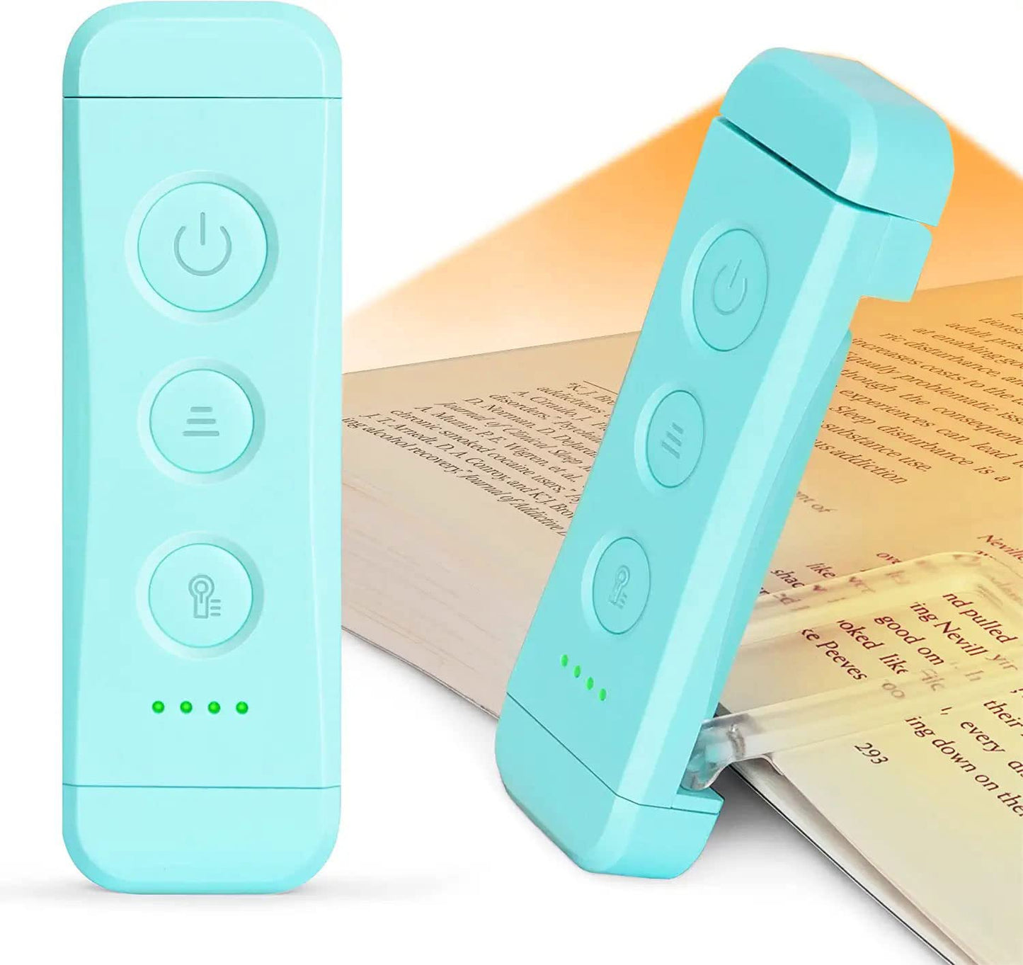 Glocusent USB Rechargeable Book Light, Portable Clip-on LED Reading Light, Reading Lights for Books in Bed with 3 Amber Colors & 5 Brightness Dimmable, Compact & Long Lasting, Perfect for Book Lovers