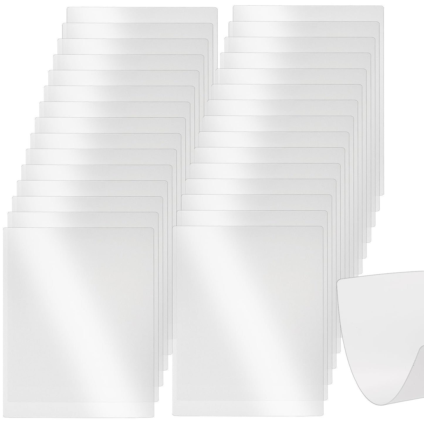 ZENFUN 30 Pc Plastic Cutting Board Mats, Flexible Clear Cutting Mats 15 x 12 In, Kitchen Cutting Board Sheets Frosted Placemats BPA-Free, Non-Porous