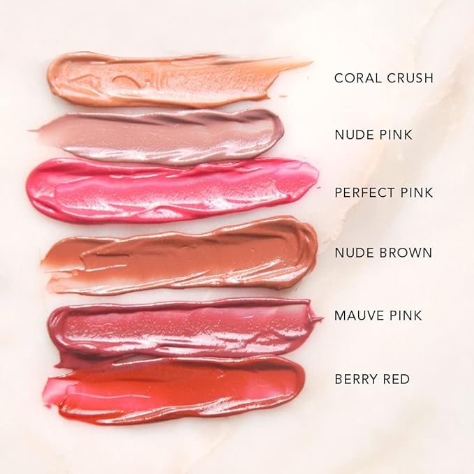 RAS Luxury Oils, Liquid Tinted Lip Glow Oil, Hydrates & Combats Dryness, Soft Lip Balm - Set of 6