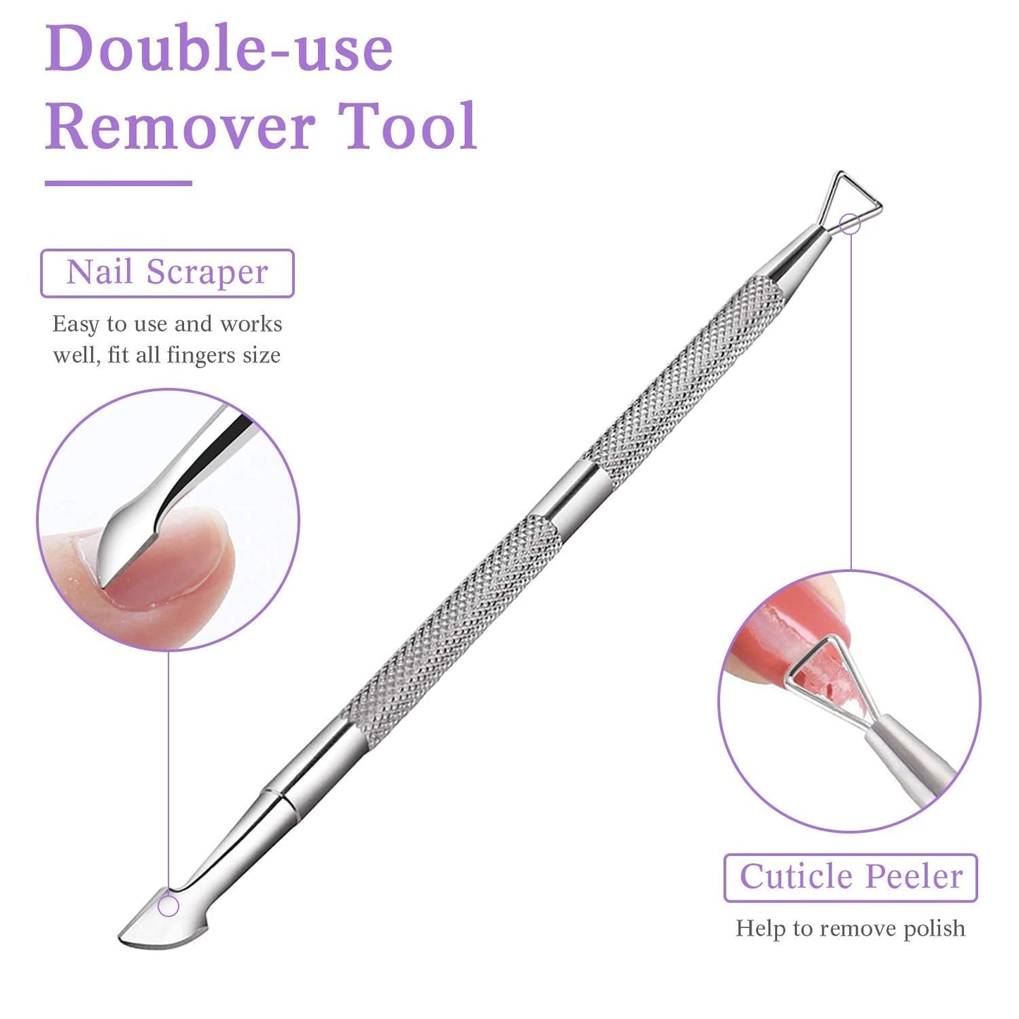 Makartt Gel Nail Polish Remover Clips Kit, Nail File Zebra Nail Files, 20 Pcs Reusable Finger and Toenail Acrylic Nail Polish Remover Wraps, Nail Files 100/180 Grit for Acrylic Nails Poly Nail Gel