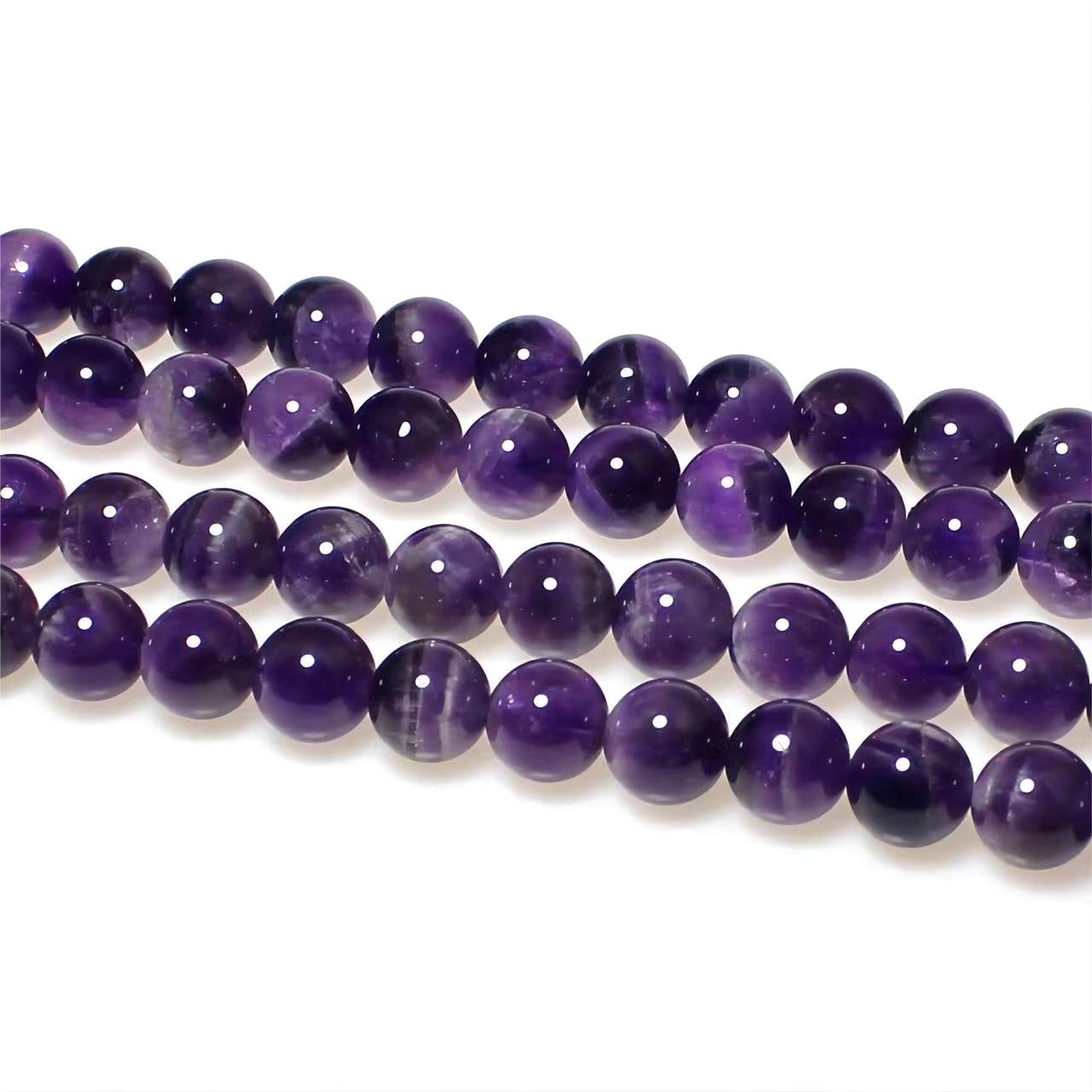 MJDCB Natural Dreamy Amethyst Beads Round Stone Beads DIY Loose Beads for Jewelry Making Beads 15" (10mm)