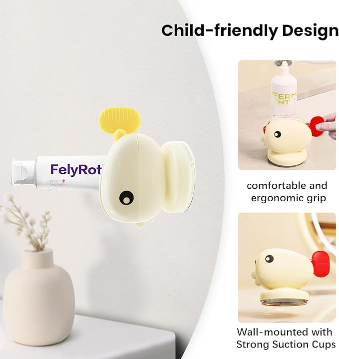 3Pcs Toothpaste Squeezer, Cut Whale Shape Rolling Toothpaste Tube Squeezer Dispenser Suction Cup Toothpaste Dispenser， Toothpaste Clip Holders for Family and Friends