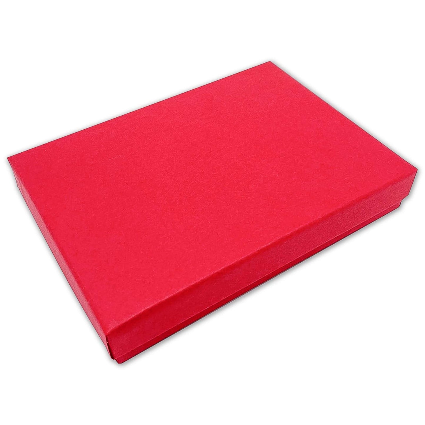 TheDisplayGuys - 25-Pack #53 Cotton Filled Cardboard Paper Jewelry Boxes Gift Case - Matte Red (5.4" x 3.9" x 1.0") - for Shipping or Storage
