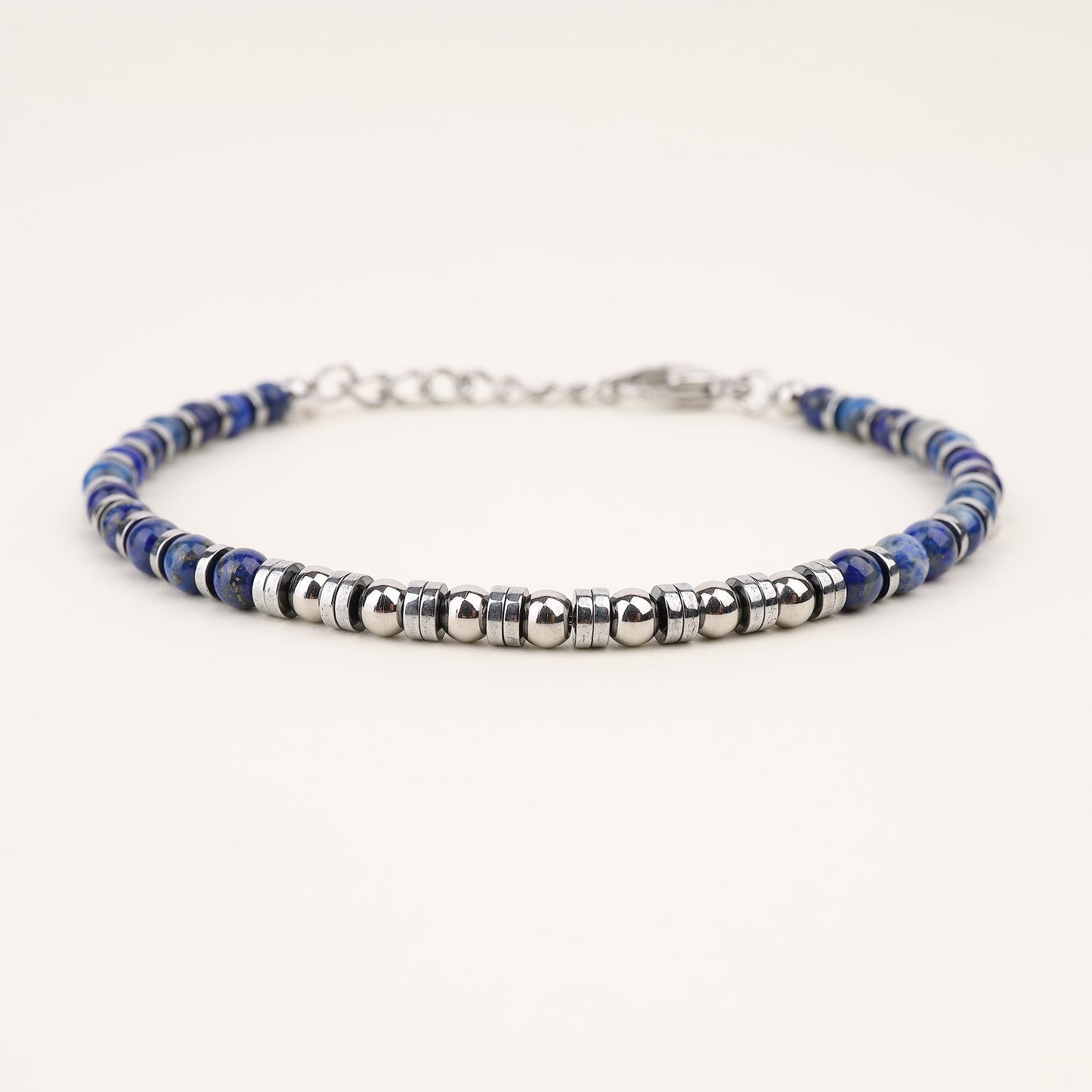 GAVU Hematite Lapis Lazuli Bracelet, Crystal Beaded Bracelet for Men