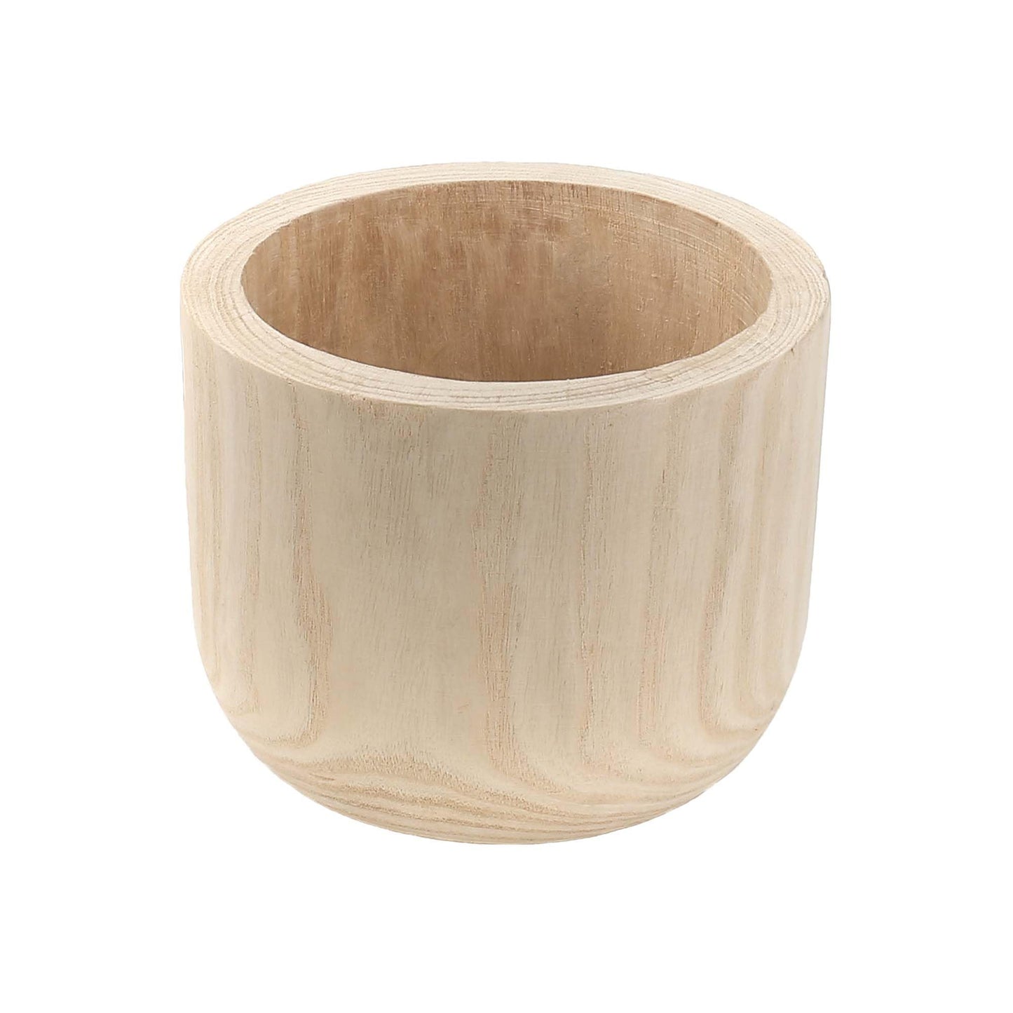 CYS EXCEL 8.25'' Natural Cylinder Planter Lightweight Natural Wood Cachepot for Indoor Plants, Succulents, Herbs, Home & Office Decor