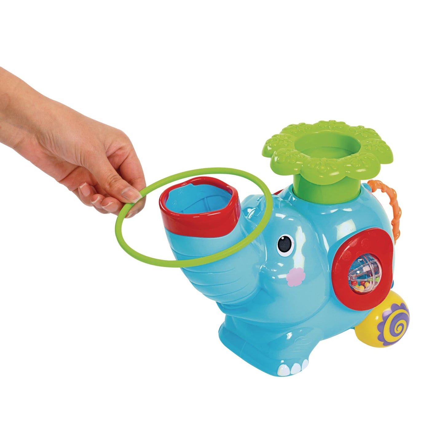 PlayGo Pop and Hoop Musical Rolling Elephant, Ball Popper and Ring Toss, Ages 12 Months and Up