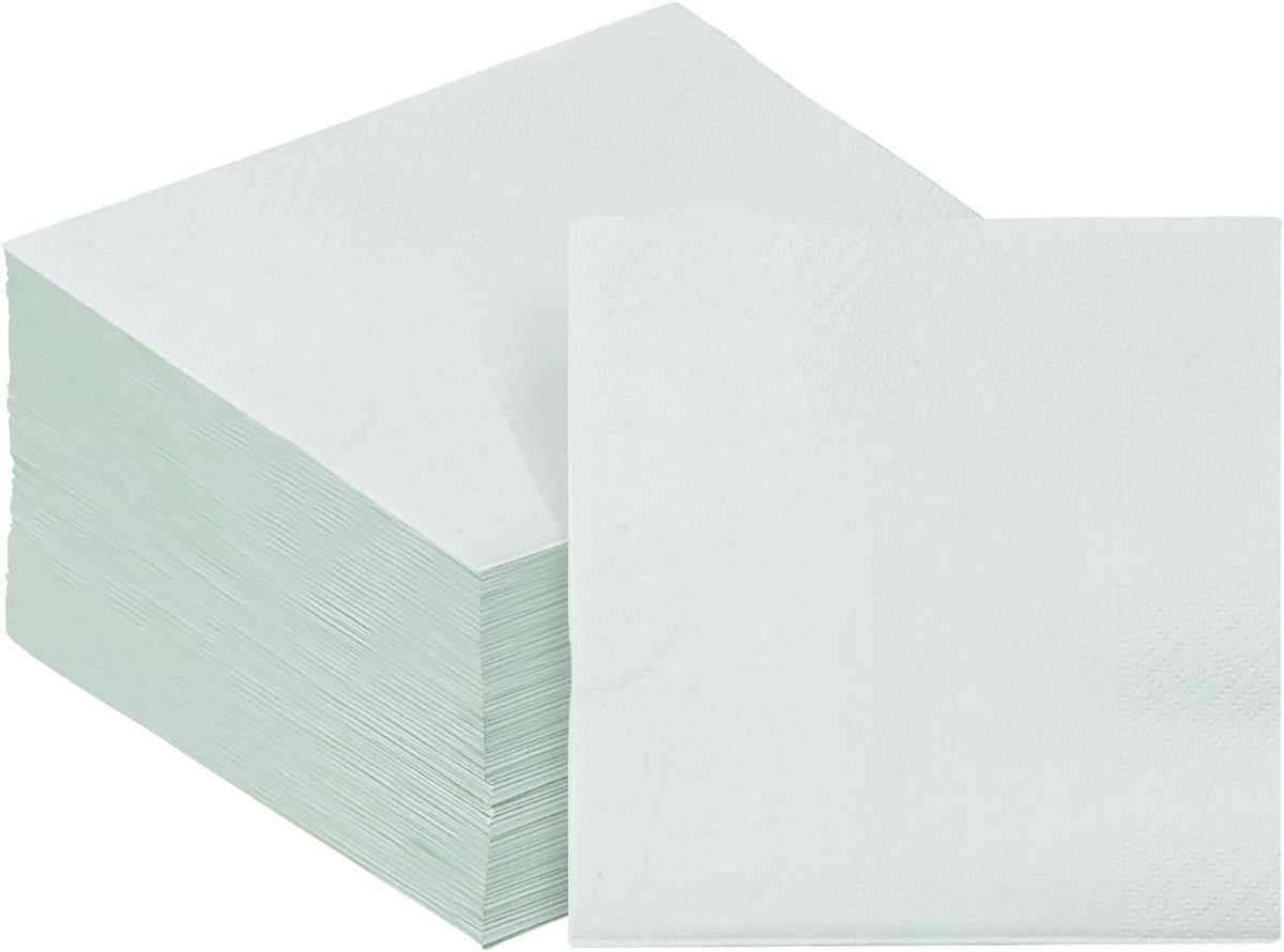 Sage Green Cocktail Napkins 5 * 5inch disposable Beverage Napkin paper for Cocktail, Wedding, Dinner，Birthday Party Dessert Wine Paper Napkins（ 120 Count）