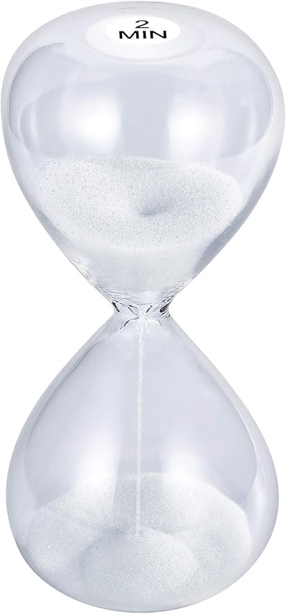 SuLiao Sand Timer 2 Minute Hourglass: 5.1 Inch White Sand Clock, Large Sand Watch 2 Min, Colorful Hour Glass Sandglass for Kids, Classroom, Home, Desk, Office Decorative