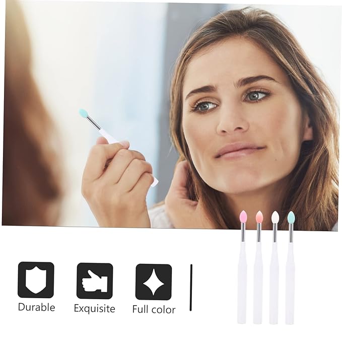 4pcs Silicone Lip Brush Exfoliating Applicator for Makeup Lipstick Eyeshadow Professional Makeup Tool