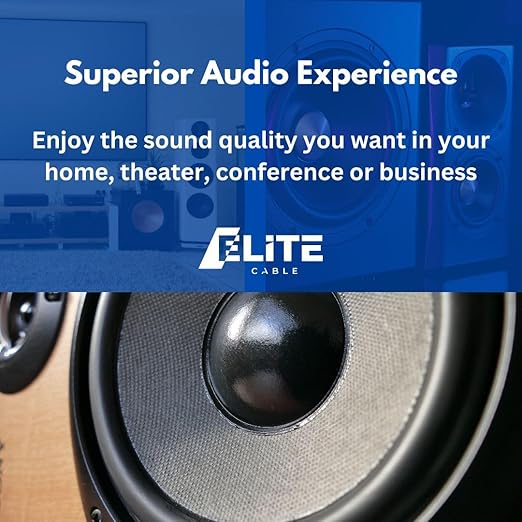 Elite 14/2 Speaker Wire 100ft, UL Listed, CMR/CL3R, (Riser/In-Wall & Outdoor/In-Ground (Direct Burial)- 100% Oxygen Free Pure Bare Copper (OFC), 14AWG/2-Conductor, 100ft Bulk Cable (105 strands) Black