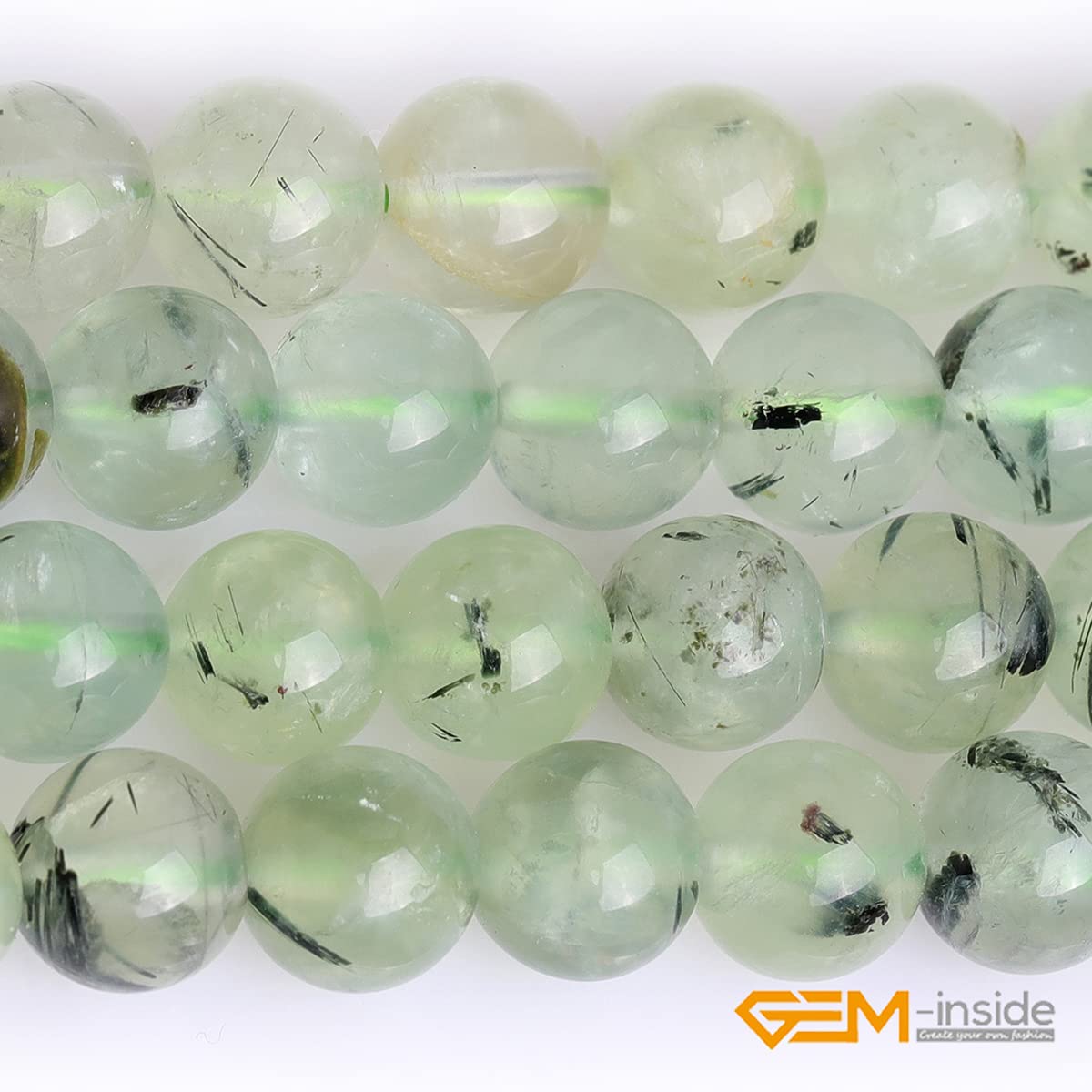 GEM-insid Prehnite Gemstone Loose Beads Natural Energy Power Beads for Jewelry Making 8mm Round 15"