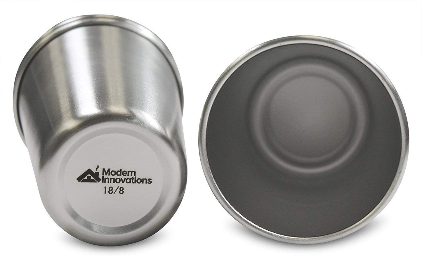 Modern Innovations 16 Ounce Stainless Steel Pint Cups - Stackable Pint Cup Tumblers For Travel – Metal Cups For Drinking Outdoors - 16 Oz Reusable Steel Cups - 5 Pack