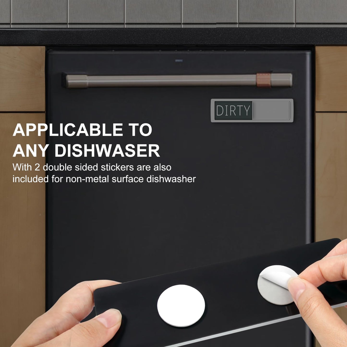 YauYik Dishwasher Magnet Clean Dirty Sign Shutter Only Changes When You Push It Non-Scratching Strong Magnet or Adhesive Options Indicator Tells Whether Dishes are Clean or Dirty (White/Grey)
