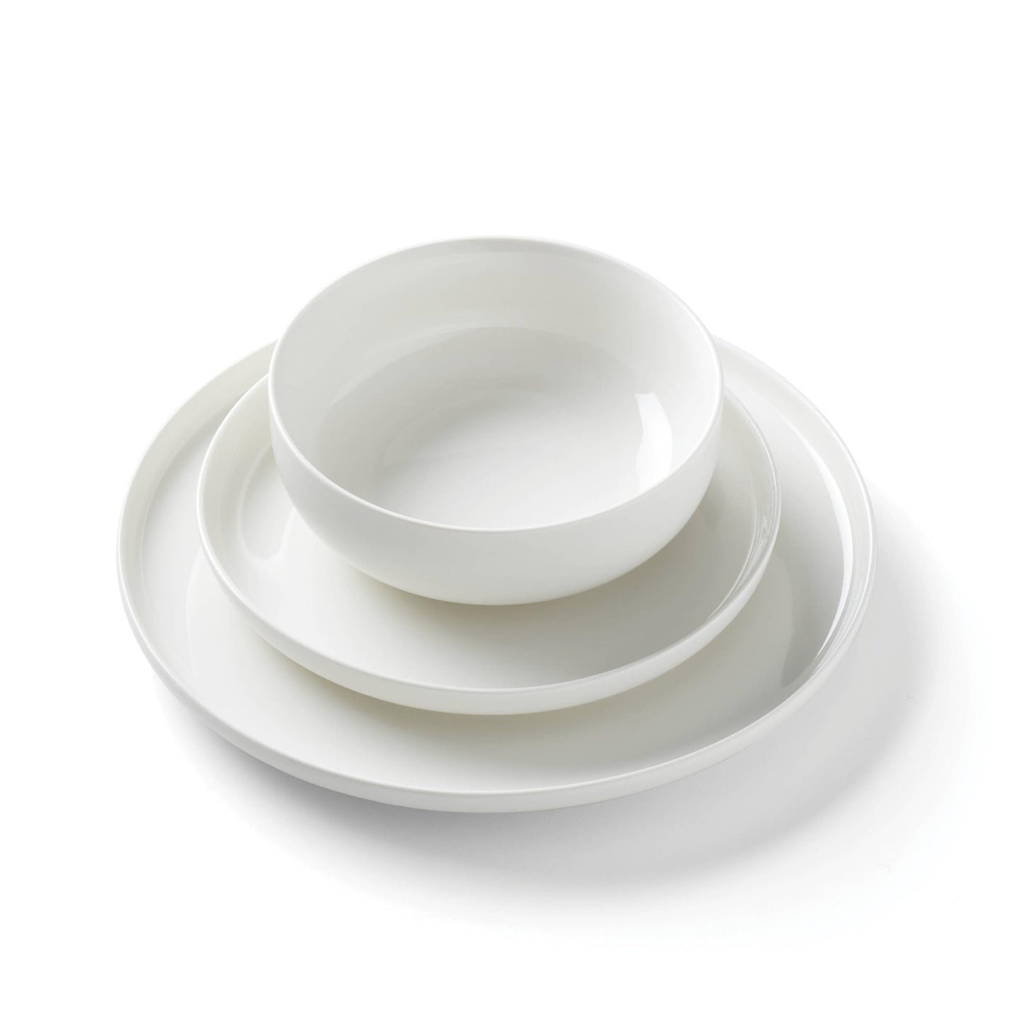 Oneida Dinnerware Set, 24 Seven White 24-Piece Dinnerware Set, Service For 8, Porcelain Material, Dishwasher And Microwave Safe, Bowls, Plates And Bowls, Dinner Dishes, Plates, Home (White, 24 Piece)