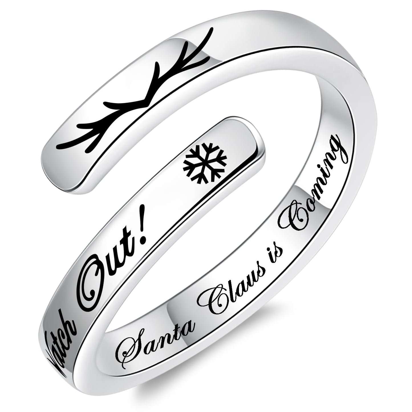 JXJL S925 Sterling Silver Inspirational Jewelry Rings Adjustable Ring Personality Encouragement Gift for Teens Women