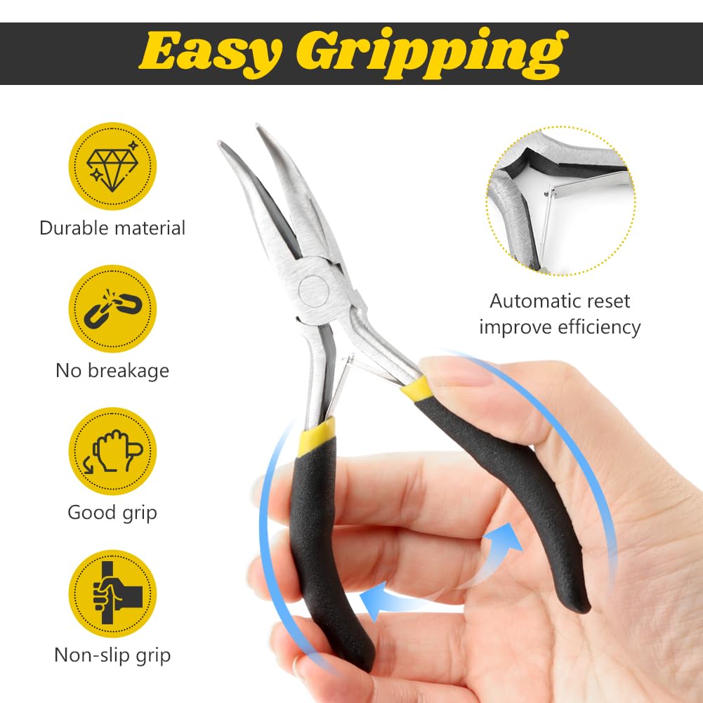 Loyanger Mini Pliers Set, 8pcs Long Nose Pliers with Comfort Grip Handles for Making Crafts, Electronic Repairing & Jewelry, Multi Purpose Jewelry Making Tools, DIY Nippers Repair Tool Kit