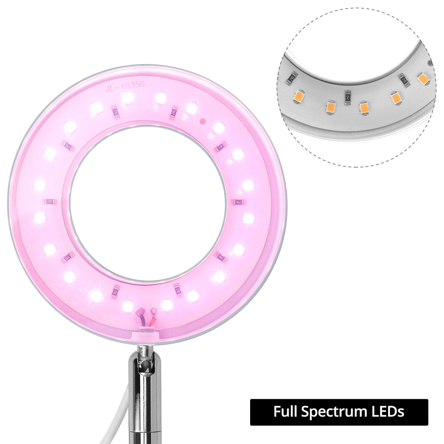 QWORK Grow Lights for Indoor Plants, 3 Pack Full Spectrum LED Desk Grow Lamp, 7-25 in Adjustable Height, Auto Timer 2/4/8H, 4 Dimmable Levels, USB Powered