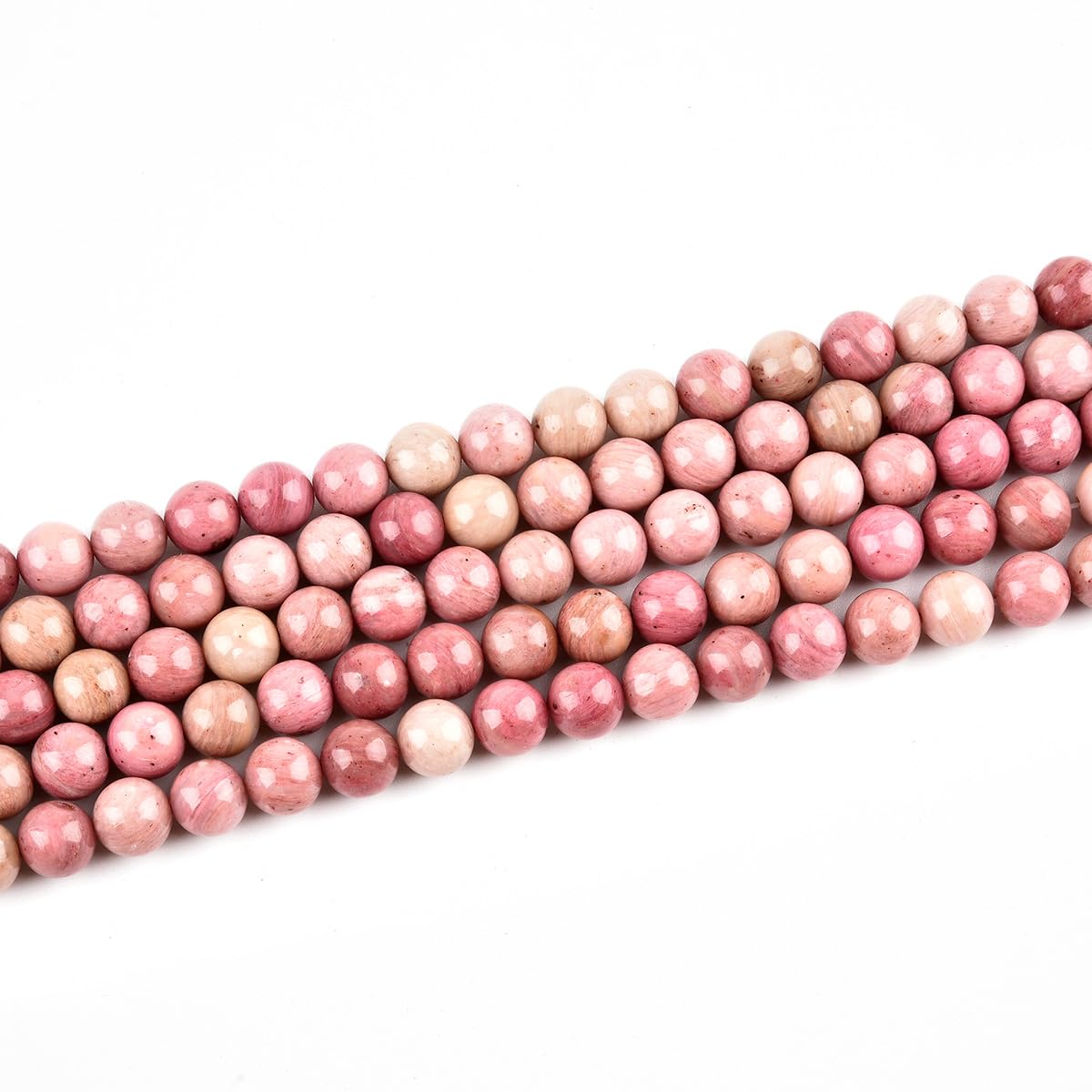 LIFAVOVY Genuine Rhodochrosite Beads for Jewelry Making Gemstone Semi Precious Stone Round 6mm Strand 15in(60-65pcs)