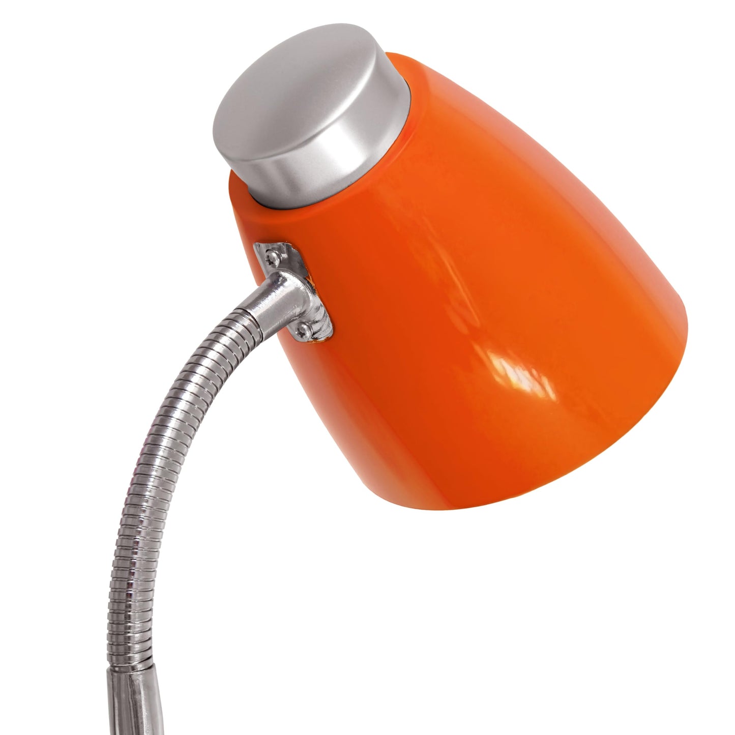 Simple Designs LD1002-ORG Gooseneck Organizer Desk Lamp with iPad Tablet Stand Book Holder, Orange