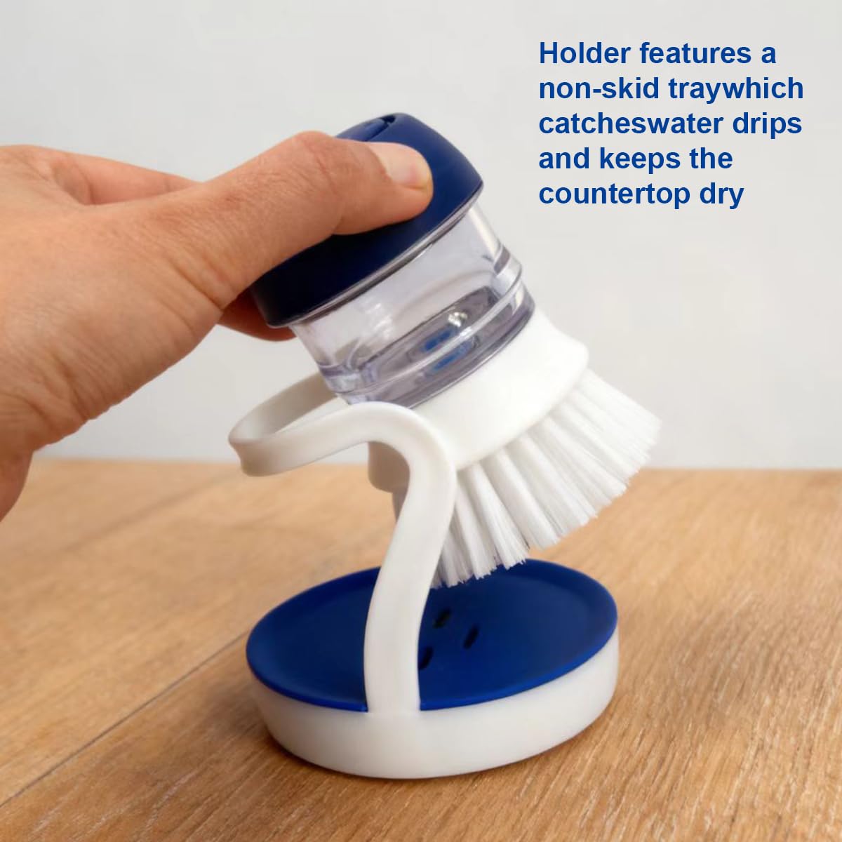 CELOX Soap Dispensing Dish Brush with Holder, Dish Scrub Brush with Holder