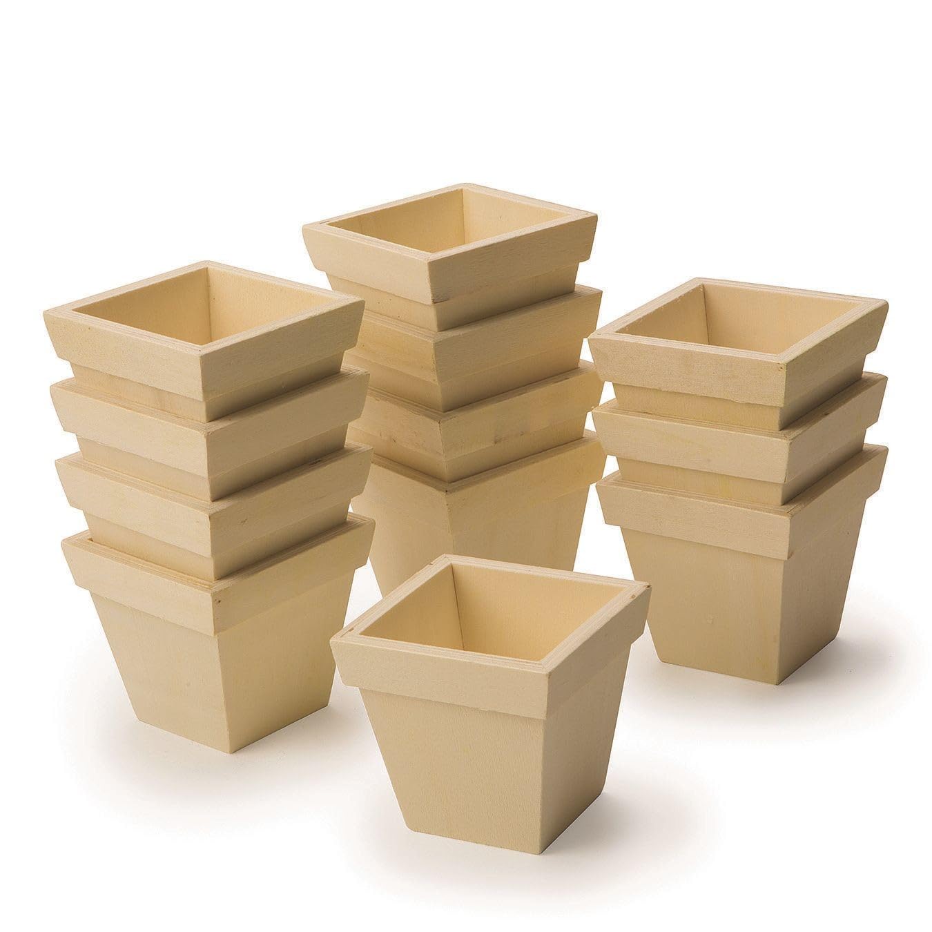 S&S Worldwide Preassembled Wood Planters (Pack of 12)