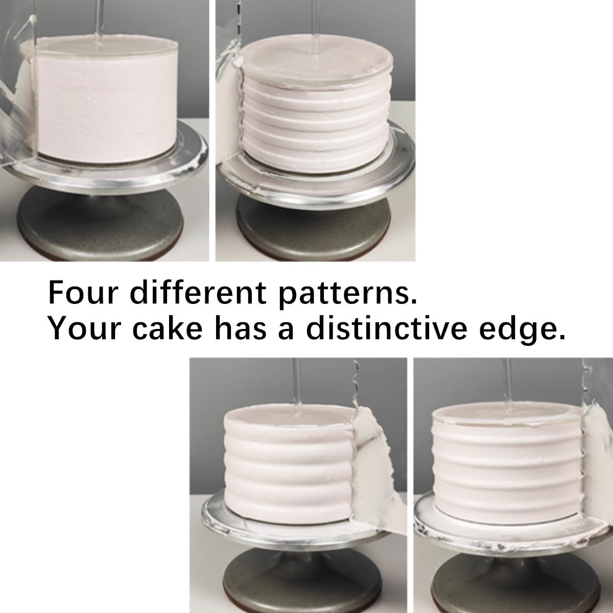 RUITASA Acrylic Cake Discs Set, Cake Scraper Smoother,Icing Smoother for Cake Decorating with 6 Acrylic Discs, 2 Icing Scraper and 3 Center Dowel for 3 Tier Cake Making, Serving Bake Goods