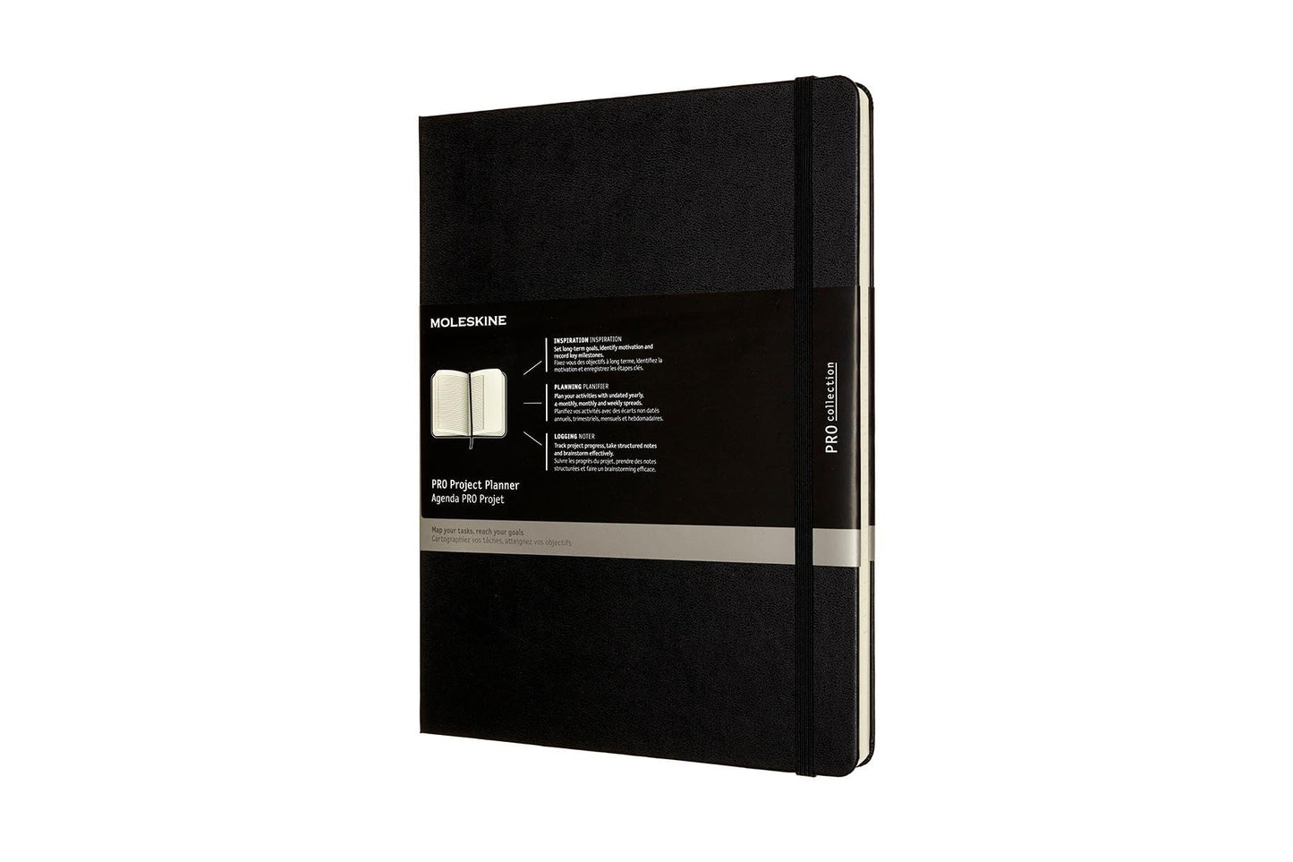 Moleskine PRO Project Planner, Hard Cover, XL (7.5" x 9.5") Black, 288 Pages