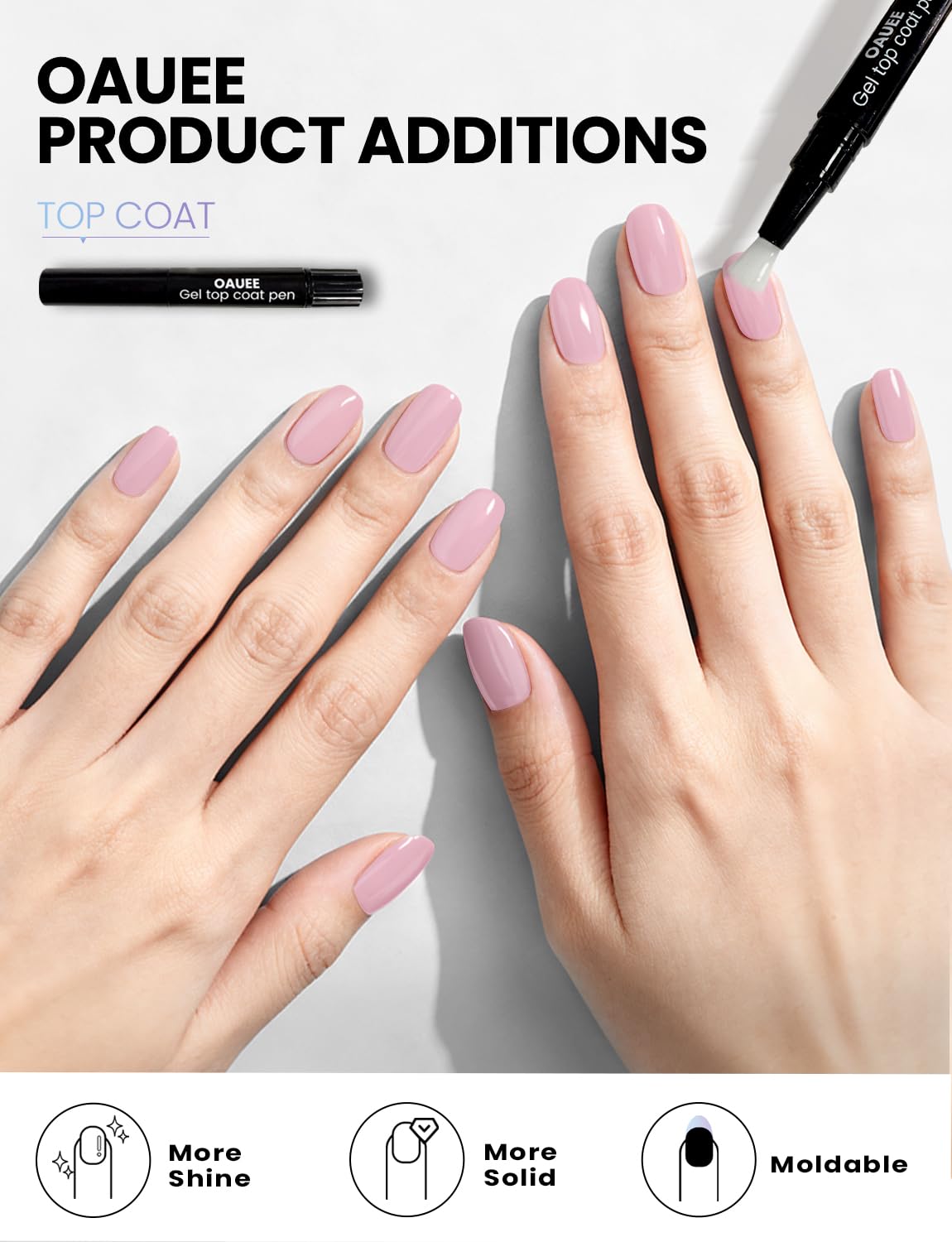 Semi Cured Gel Nail Strips 2 Styles | Built-In Gel Top Coat | UV Light Required | Salon Quality, Easy Application And Removal（Dusky Rose Reverie & Powder Pink Hush)