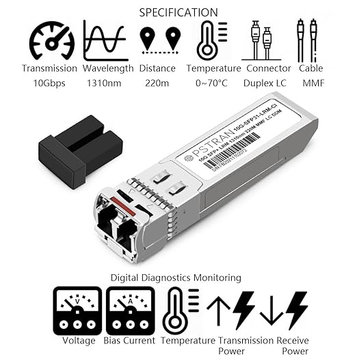 OPSTRAN 10GBASE-LRM SFP+ Optical Transceiver Module Compatible with Ubiquiti UF-MM-10G 10G SFP+ 1310nm 220m DDM Duplex LC MMF