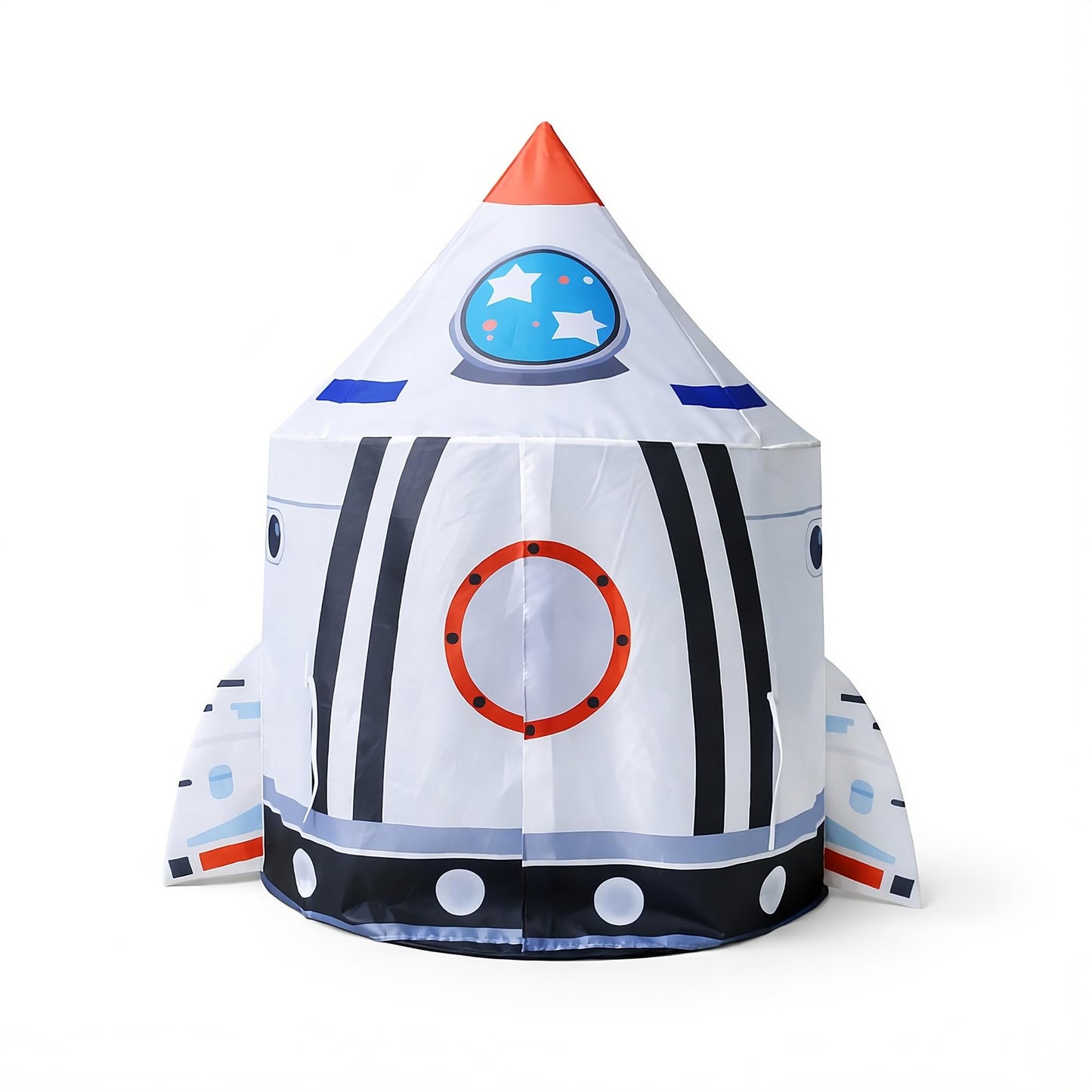 Rocket Ship Astronaut Playhouse, Kids Space Discovery Teepee with Windows, Foldable Indoor Outdoor Play Tent for Boys Girls, Toddler Adventure Room Decor